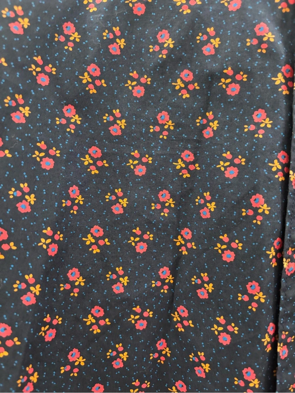 J. Crew Navy Button-Down Shirt with Pink Floral Print slim